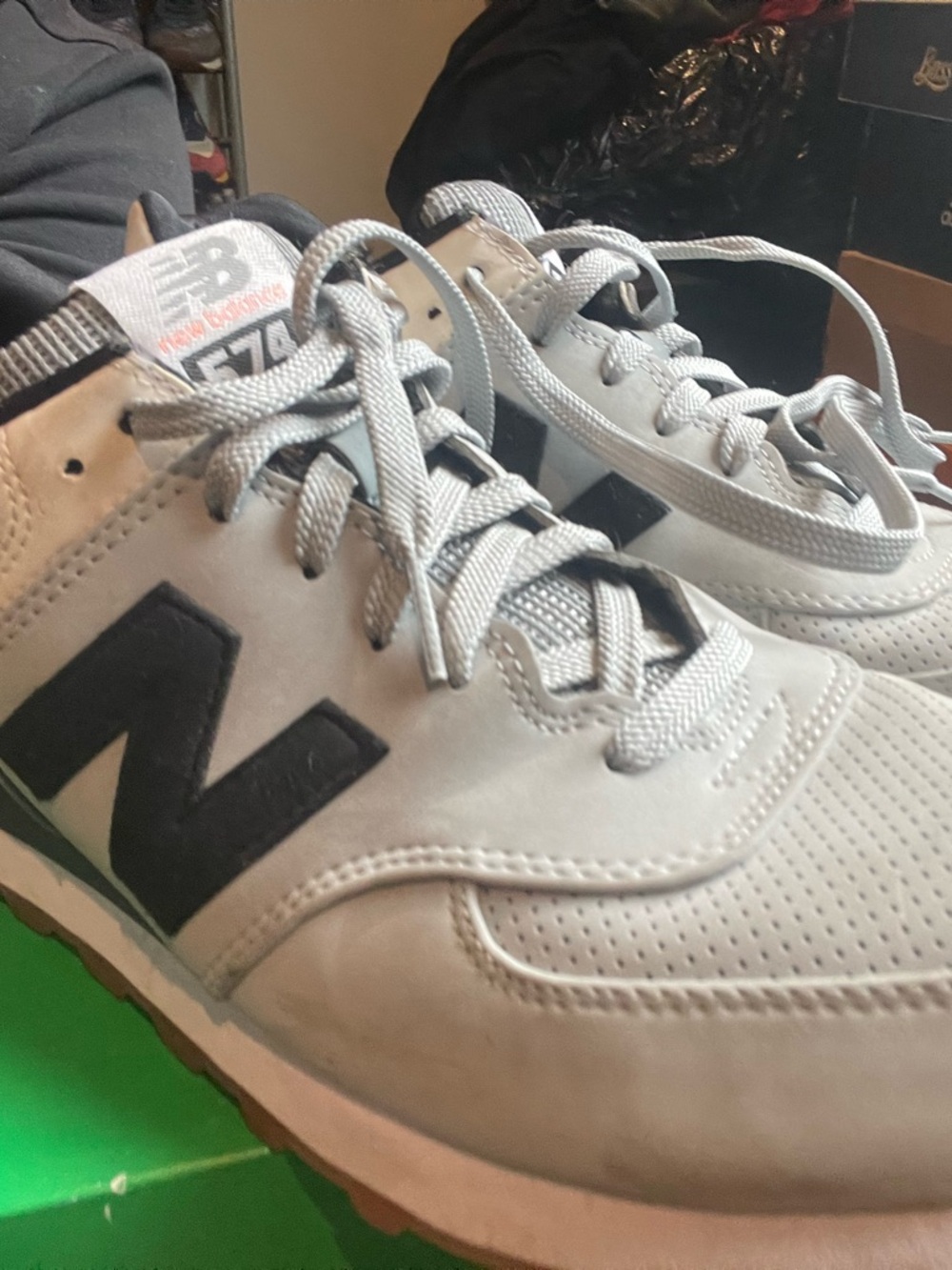 New Balance Men's Gray and Black 574 Lifestyle Sneakers